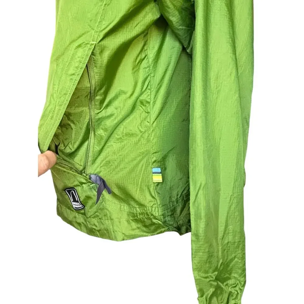 Vintage Sierra Designs Green Hooded Rain Jacket Sporty Windbreaker Large Outdoor